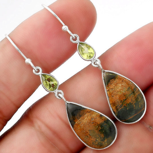 Turkish Rainforest Chrysocolla & Peridot Earrings E-1002 SDE53852