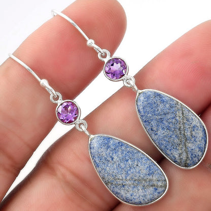Natural Dumortierite Quartz & Amethyst Earrings E-1002 SDE53934