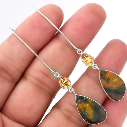 Natural Purple Cow Jasper & Citrine Earrings E-1006 SDE53966