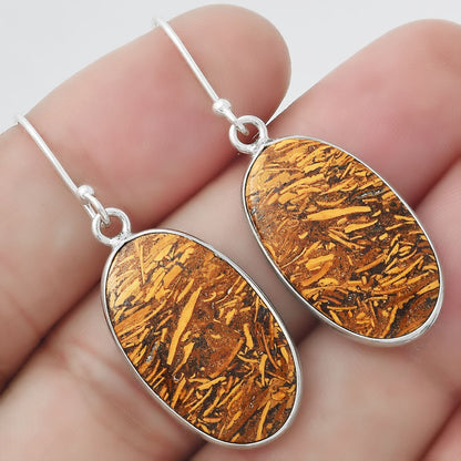 Natural Coquina Fossil Jasper India Earrings E-1001 SDE55286