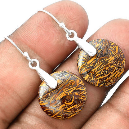 Natural Coquina Fossil Jasper India Earrings E-1214 SDE55401