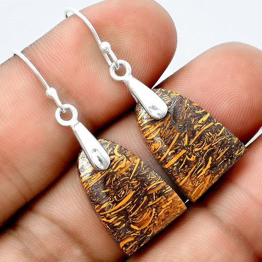 Natural Coquina Fossil Jasper India Earrings E-1214 SDE55424