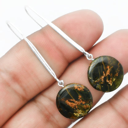 Natural Turkish Rainforest Chrysocolla Earrings E-1095 SDE55529