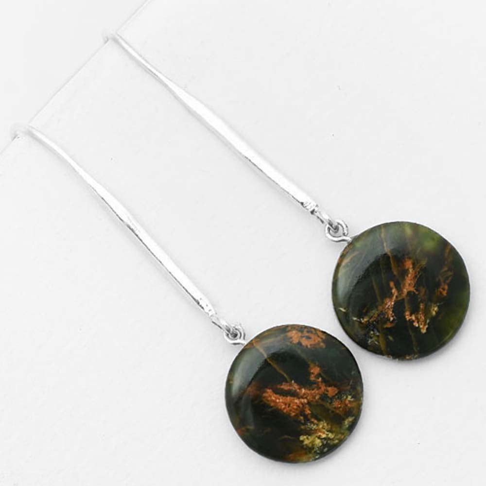 Natural Turkish Rainforest Chrysocolla Earrings E-1095 SDE55529