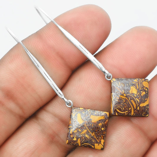 Natural Coquina Fossil Jasper India Earrings E-1095 SDE55536