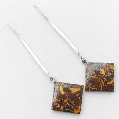 Natural Coquina Fossil Jasper India Earrings E-1095 SDE55536