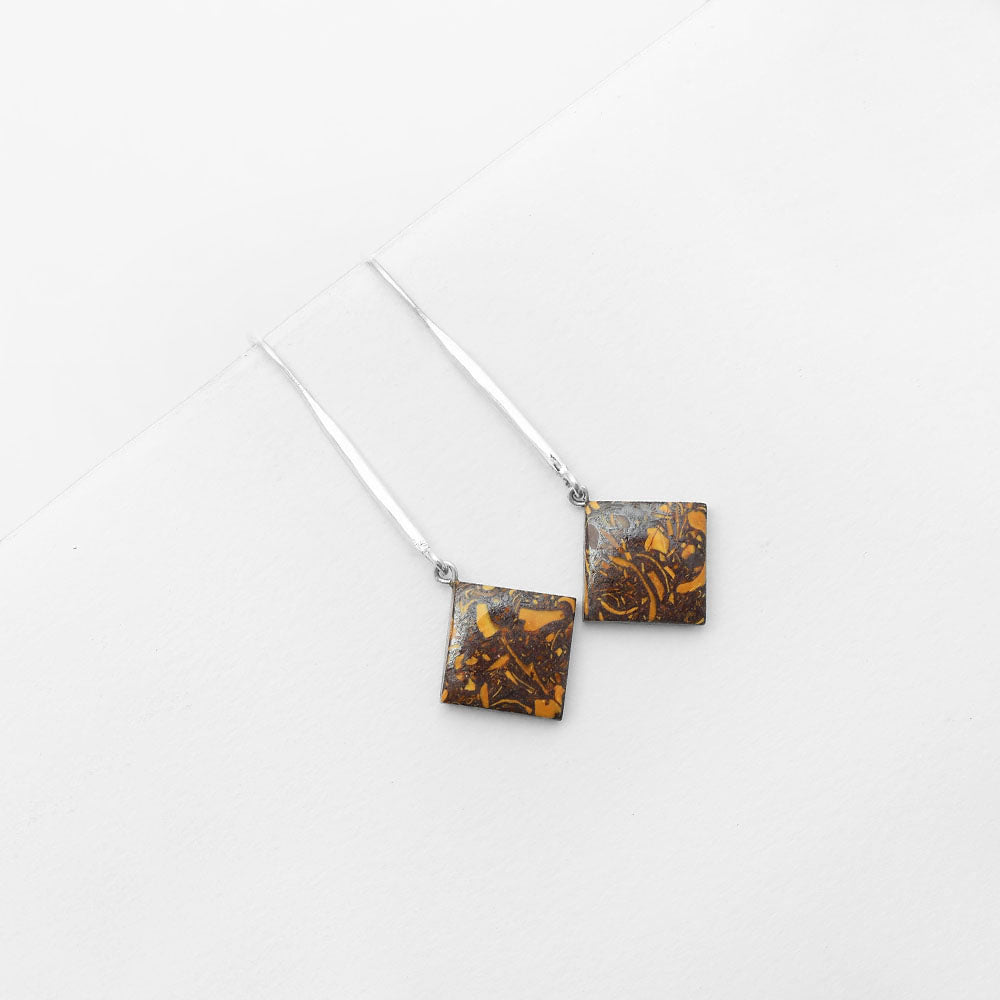 Natural Coquina Fossil Jasper India Earrings E-1095 SDE55536