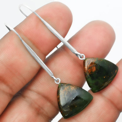 Natural Turkish Rainforest Chrysocolla Earrings E-1095 SDE55537