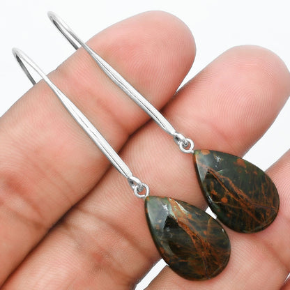 Natural Turkish Rainforest Chrysocolla Earrings E-1095 SDE55556