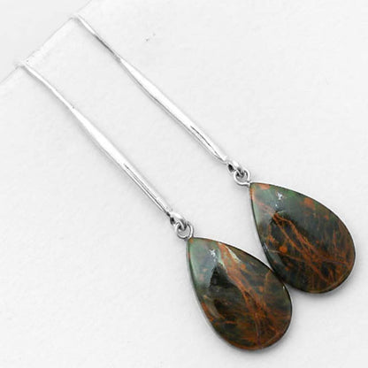 Natural Turkish Rainforest Chrysocolla Earrings E-1095 SDE55556