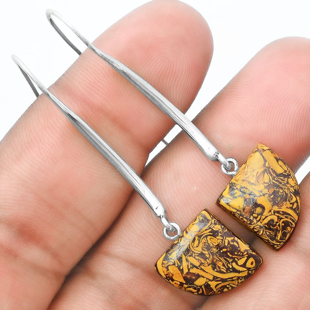 Natural Coquina Fossil Jasper India Earrings E-1095 SDE55581