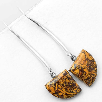 Natural Coquina Fossil Jasper India Earrings E-1095 SDE55581