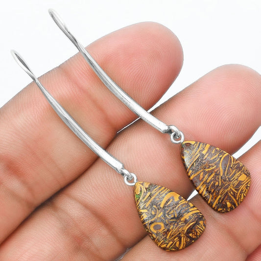 Natural Coquina Fossil Jasper India Earrings E-1095 SDE55594