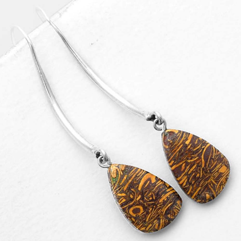 Natural Coquina Fossil Jasper India Earrings E-1095 SDE55594
