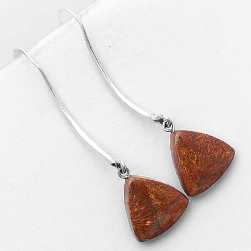 Natural Red Moss Agate Earrings E-1095 SDE55599