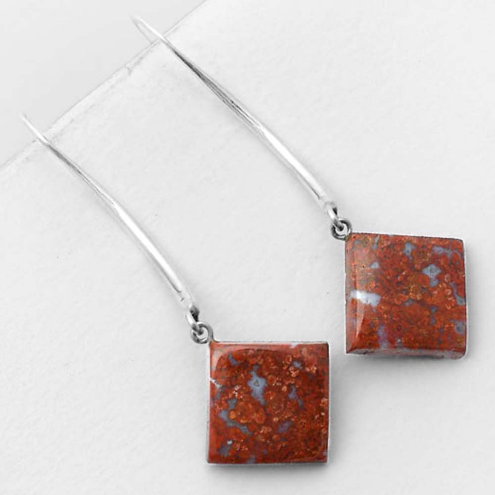 Natural Red Moss Agate Earrings E-1095 SDE55604