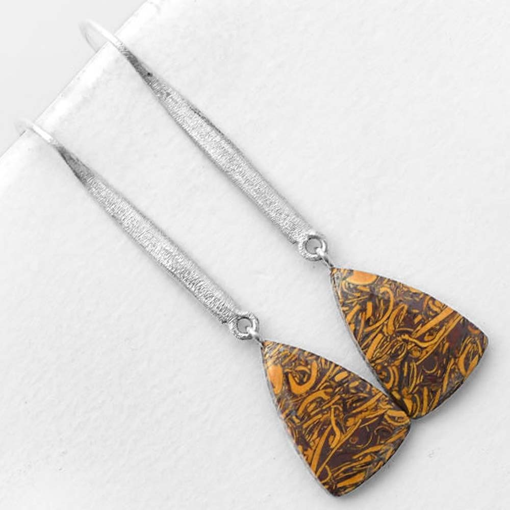 Natural Coquina Fossil Jasper India Earrings E-1095 SDE55642
