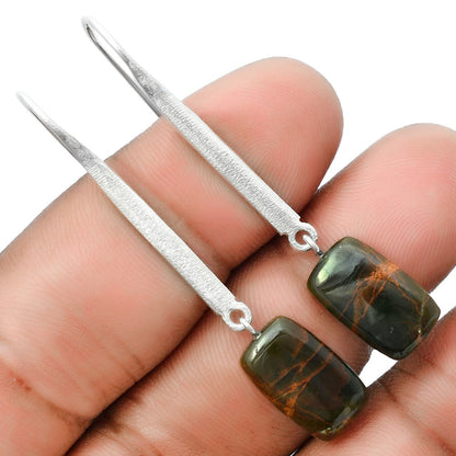 Natural Turkish Rainforest Chrysocolla Earrings E-1095 SDE55657