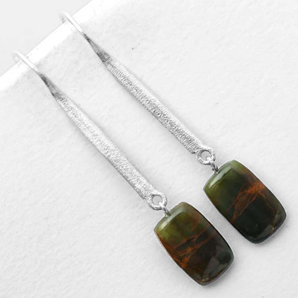 Natural Turkish Rainforest Chrysocolla Earrings E-1095 SDE55657