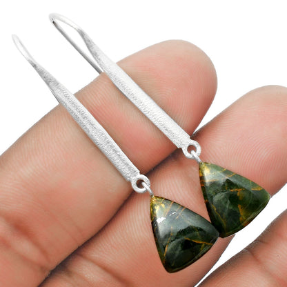 Natural Turkish Rainforest Chrysocolla Earrings E-1095 SDE55666