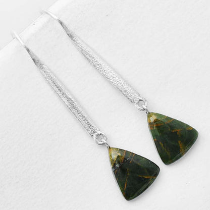 Natural Turkish Rainforest Chrysocolla Earrings E-1095 SDE55666