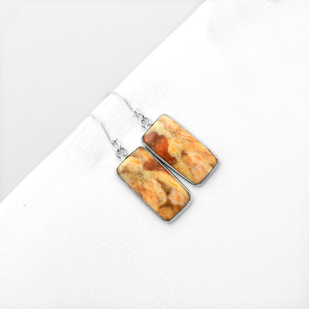 Natural Coral Jasper Earrings E-1001 SDE56406