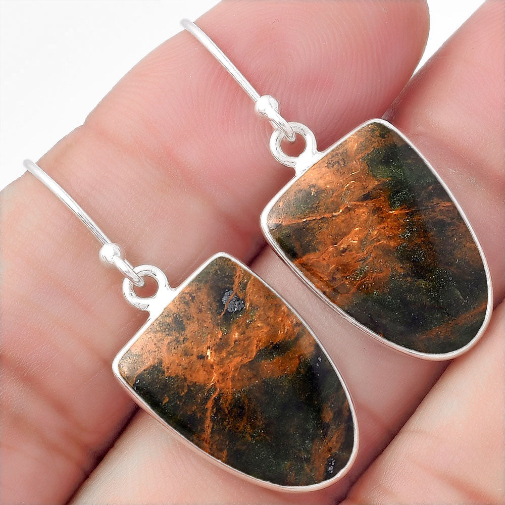 Natural Turkish Rainforest Chrysocolla Earrings E-1001 SDE56614