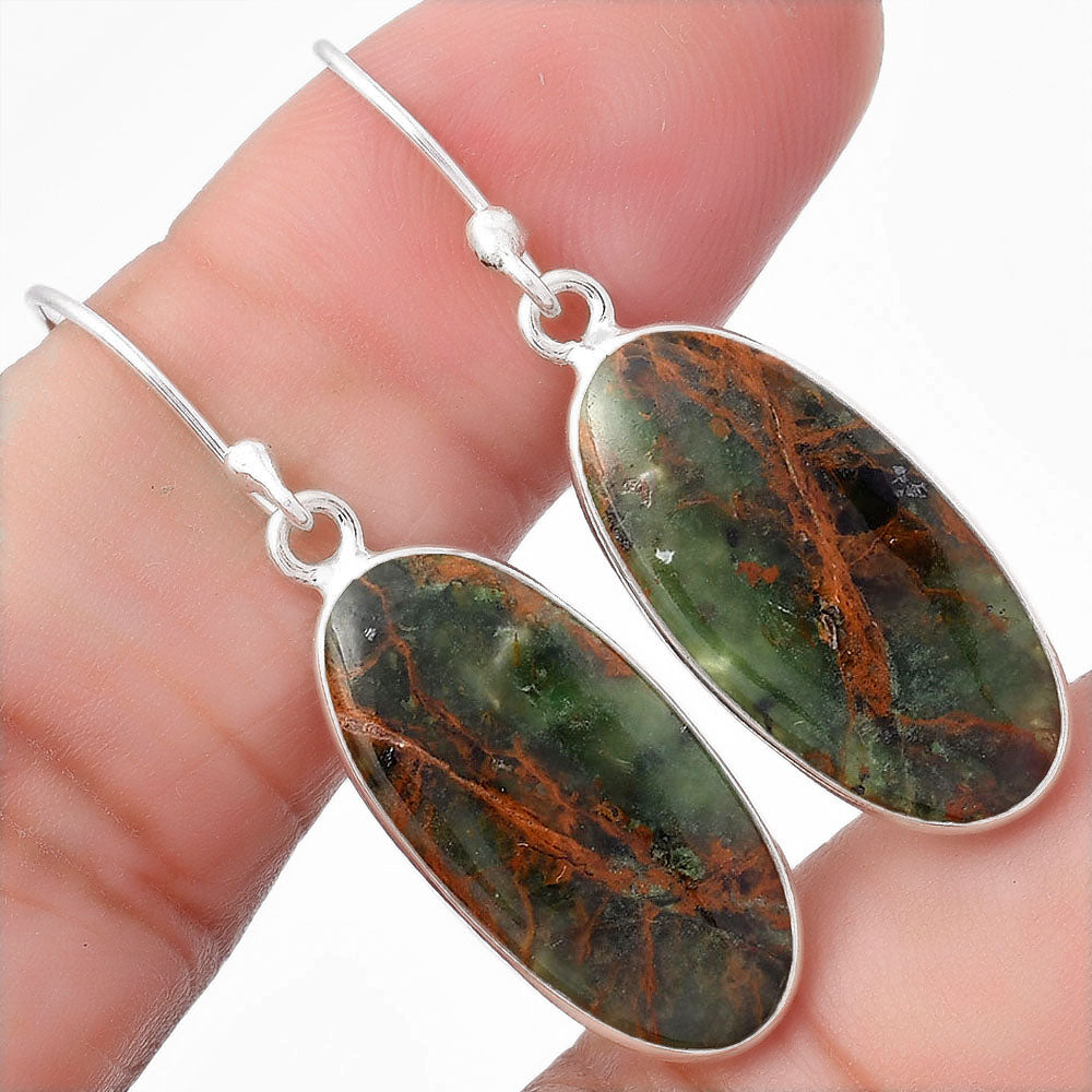 Natural Turkish Rainforest Chrysocolla Earrings E-1001 SDE56677