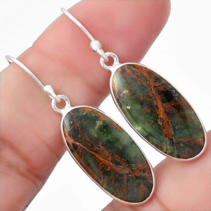 Natural Turkish Rainforest Chrysocolla Earrings E-1001 SDE56677