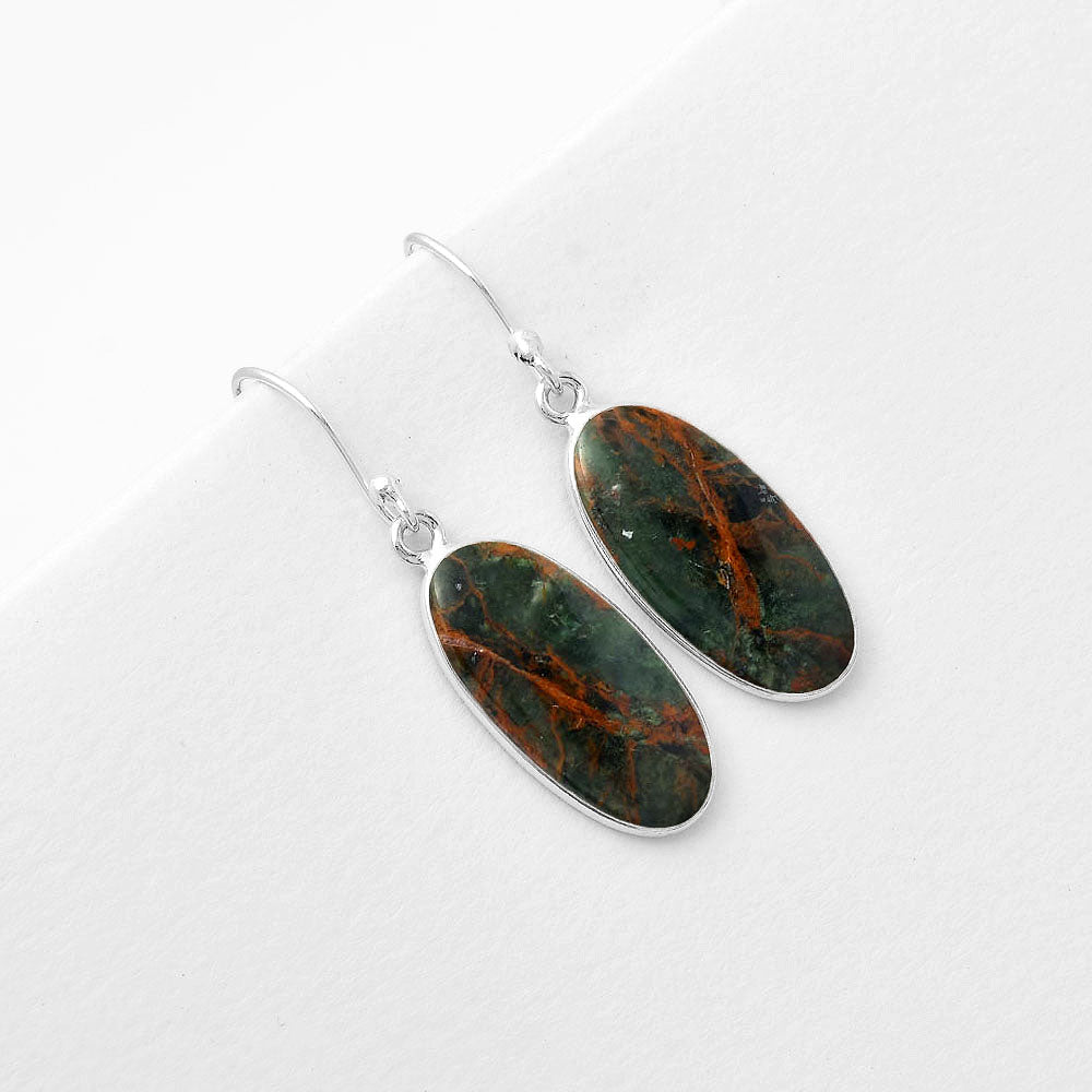Natural Turkish Rainforest Chrysocolla Earrings E-1001 SDE56677