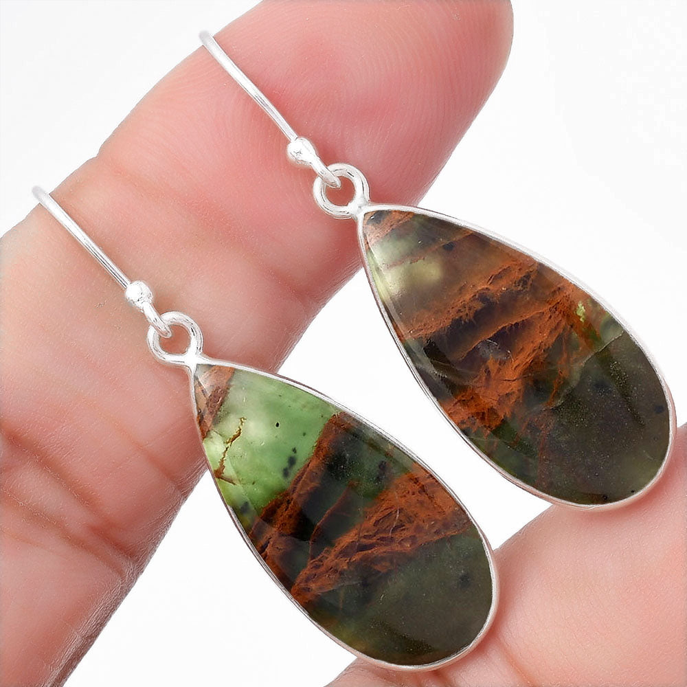 Natural Turkish Rainforest Chrysocolla Earrings E-1001 SDE56679