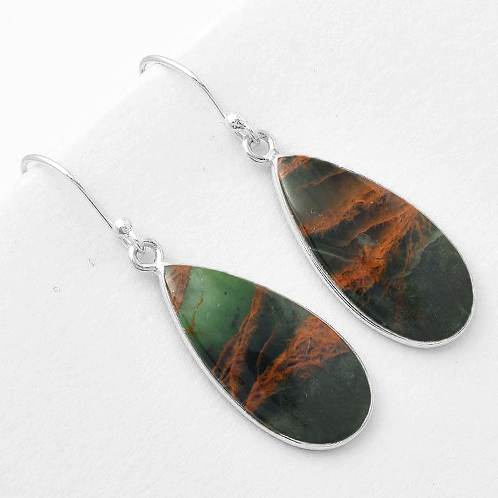 Natural Turkish Rainforest Chrysocolla Earrings E-1001 SDE56679