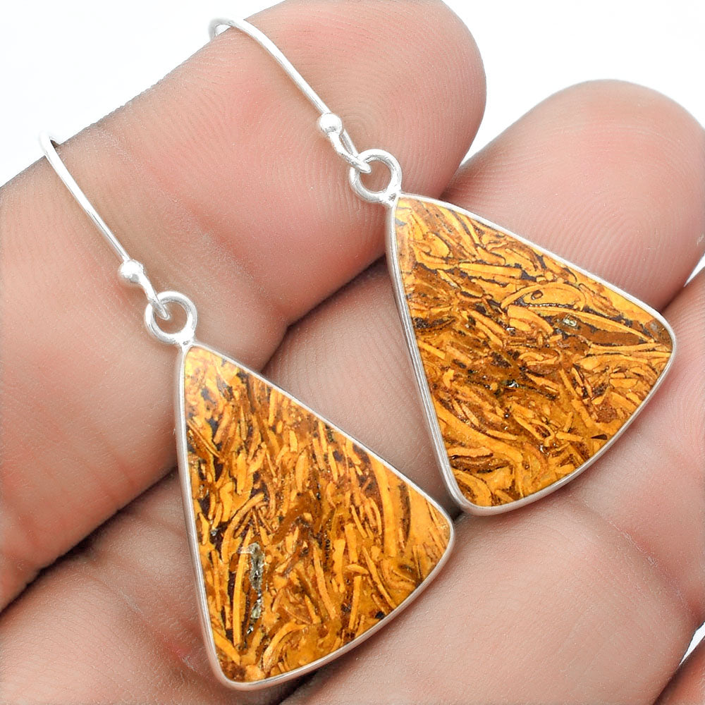 Natural Coquina Fossil Jasper India Earrings E-1001 SDE57404