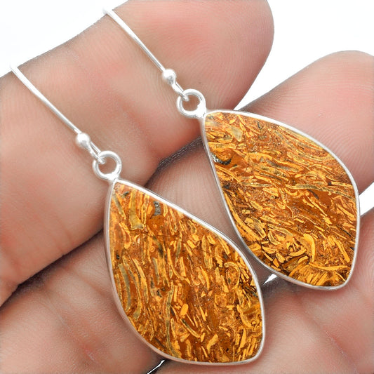 Natural Coquina Fossil Jasper India Earrings E-1001 SDE57406