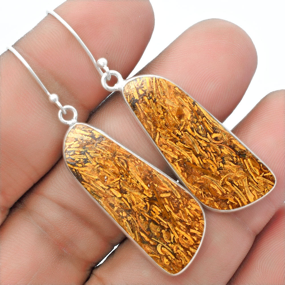 Natural Coquina Fossil Jasper India Earrings E-1001 SDE57407