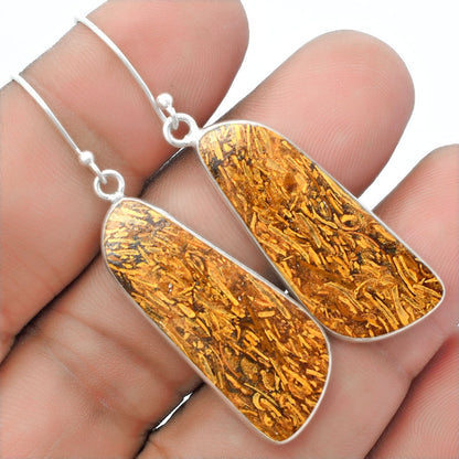 Natural Coquina Fossil Jasper India Earrings E-1001 SDE57407