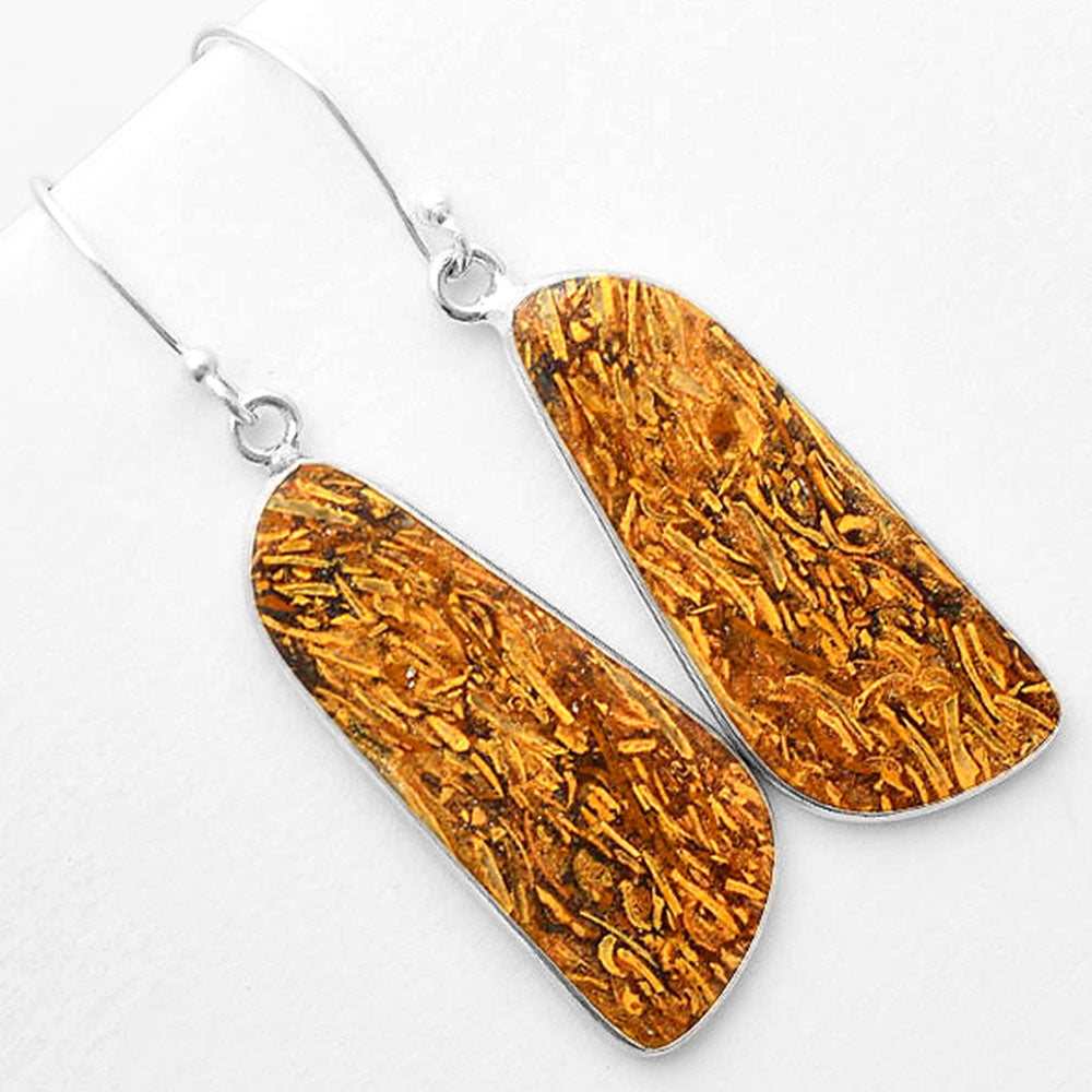 Natural Coquina Fossil Jasper India Earrings E-1001 SDE57407