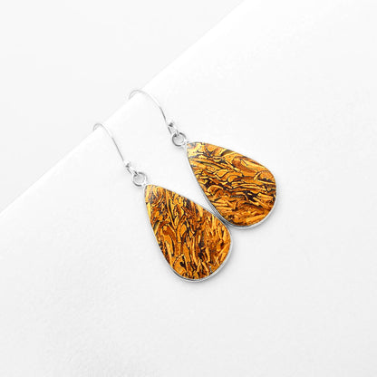 Natural Coquina Fossil Jasper India Earrings E-1001 SDE57408