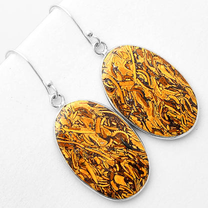 Natural Coquina Fossil Jasper India Earrings E-1001 SDE57413