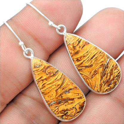 Natural Coquina Fossil Jasper India Earrings E-1001 SDE57415