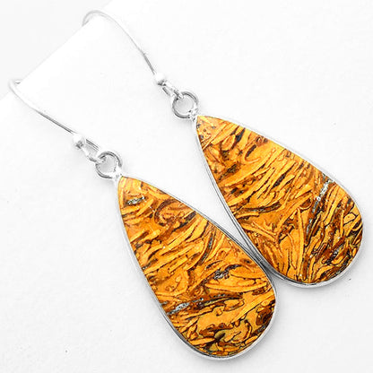 Natural Coquina Fossil Jasper India Earrings E-1001 SDE57415