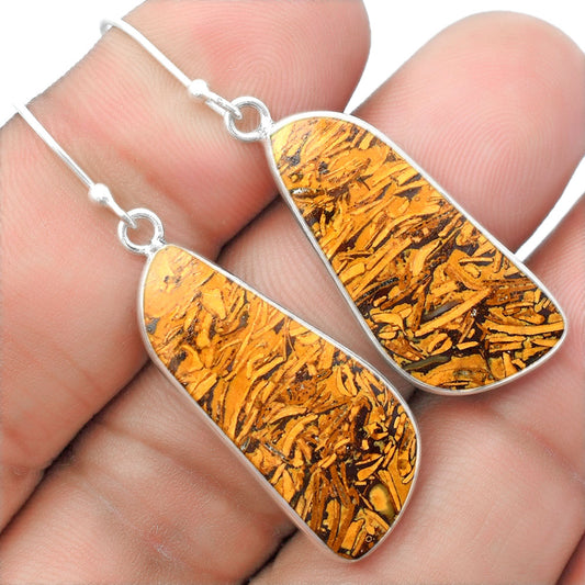 Natural Coquina Fossil Jasper India Earrings E-1001 SDE57416