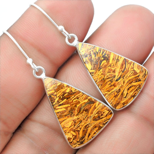 Natural Coquina Fossil Jasper India Earrings E-1001 SDE57417