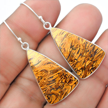 Natural Coquina Fossil Jasper India Earrings E-1001 SDE57419
