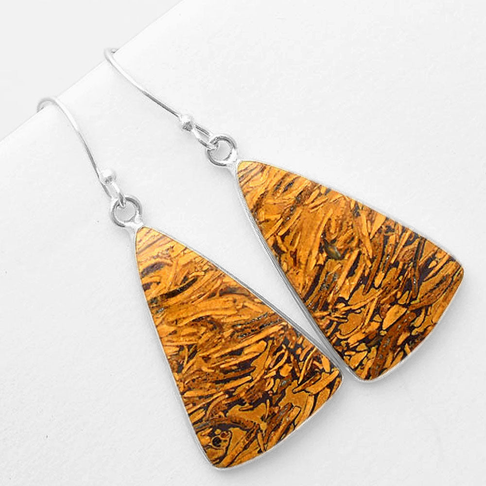 Natural Coquina Fossil Jasper India Earrings E-1001 SDE57419