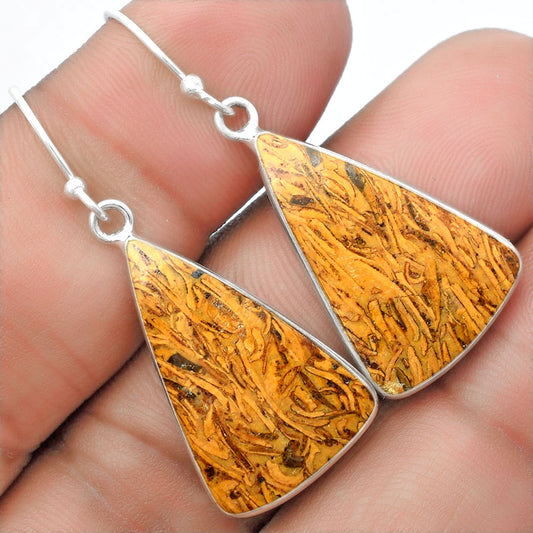 Natural Coquina Fossil Jasper India Earrings E-1001 SDE57421