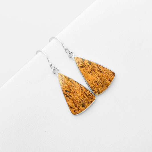 Natural Coquina Fossil Jasper India Earrings E-1001 SDE57421