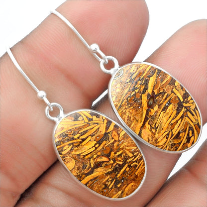 Natural Coquina Fossil Jasper India Earrings E-1001 SDE57427