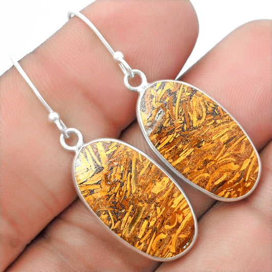Natural Coquina Fossil Jasper India Earrings E-1001 SDE57428