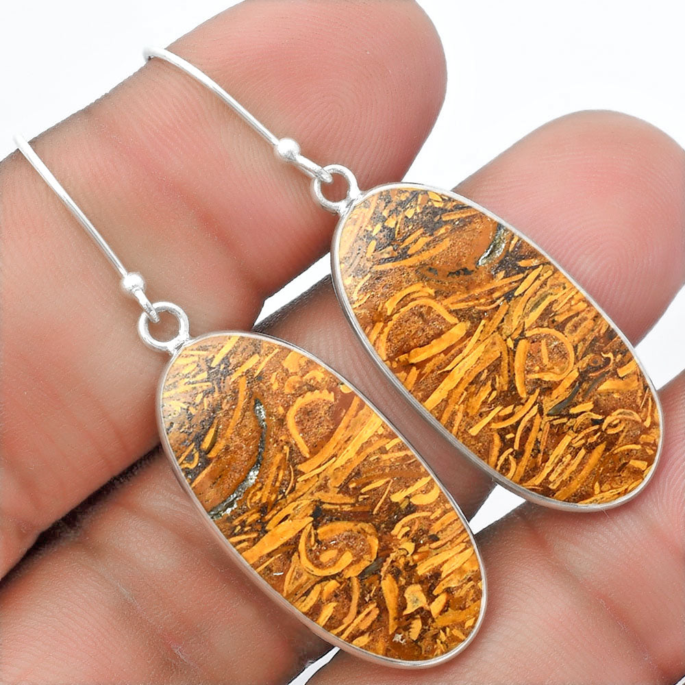 Natural Coquina Fossil Jasper India Earrings E-1001 SDE57431